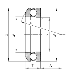 推力深沟球轴承 53206, 根据 DIN 711/ISO 104 标准的主要尺寸，单向，带球面轴承座圈，可分离