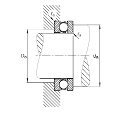 推力深沟球轴承 51102, 根据 DIN 711/ISO 104 标准的主要尺寸，单向，可分离