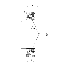 主轴轴承 HS71902-E-T-P4S, 调节，成对或单元安装，接触角 α = 25°，限制公差