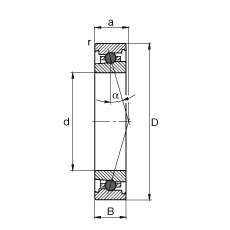 主轴轴承 HC71906-C-T-P4S, 调节，成对或单元安装，接触角 α = 15°，陶瓷球，限制公差