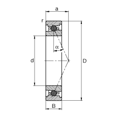 主轴轴承 HC71911-E-T-P4S, 调节，成对或单元安装，接触角 α = 25°，陶瓷球，限制公差