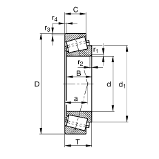圆锥滚子轴承 32310-A, 根据 DIN ISO 355 / DIN 720 标准的主要尺寸，可分离，调节或成对