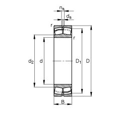 调心滚子轴承 21312-E1, 根据 DIN 635-2 标准的主要尺寸